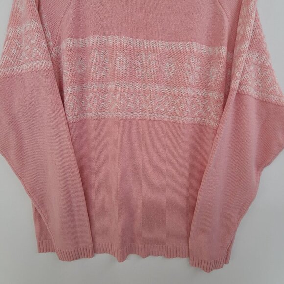 National Women's Long Sleeve Mock Neck Knit Pullover Sweater Pink Size 3X - Picture 2 of 7